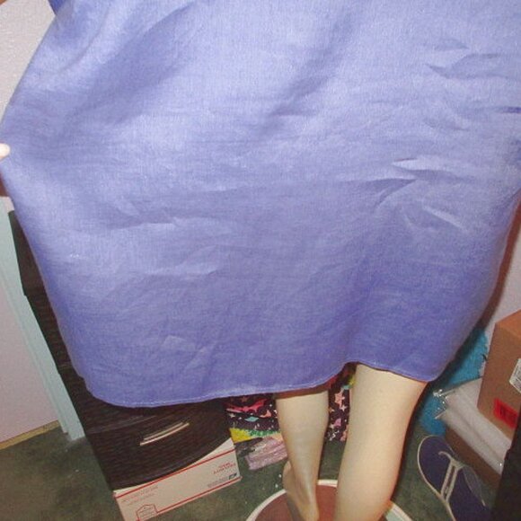 J. Jill Love Linen Top Size 2X Essential Button Up Tunic Purple Long Sleeves NEW - Picture 10 of 11